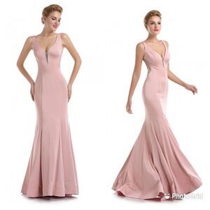 Romance couture jeweled neckline & back dress D1910 gown mermaid dress Sz-8